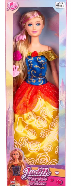 Judith eventyrprinsesse 29 cm - Prinsessedukke med gul kjole