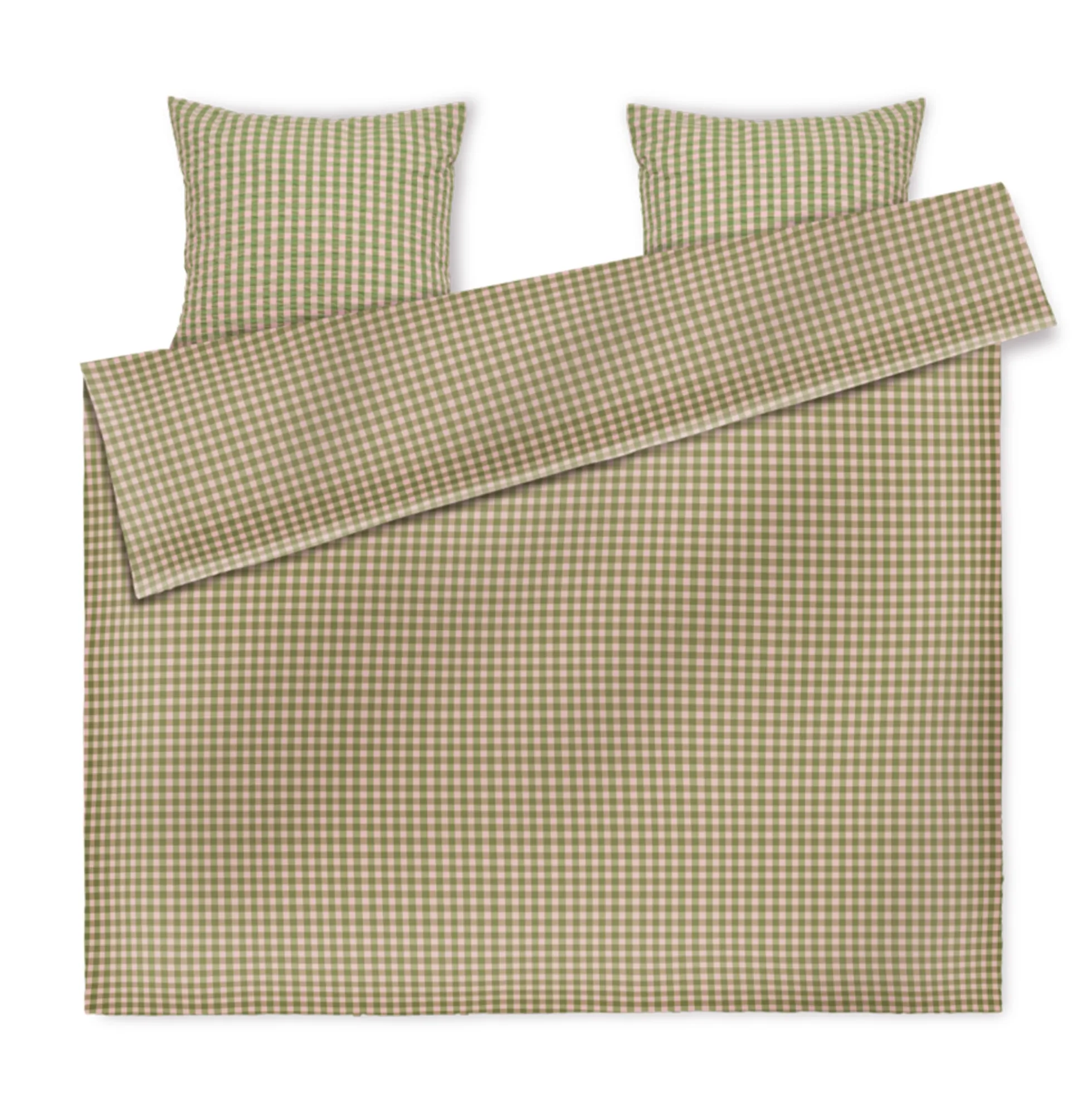JUNA dobbelt sengetøj 200x220 cm - 100% økologisk bomuld - Bæk&Bølge grøn