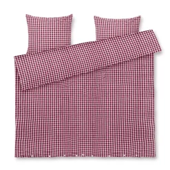 JUNA dobbelt sengetøj 200x220 cm - 100% økologisk bomuld - Bæk&Bølge blomme/rosa