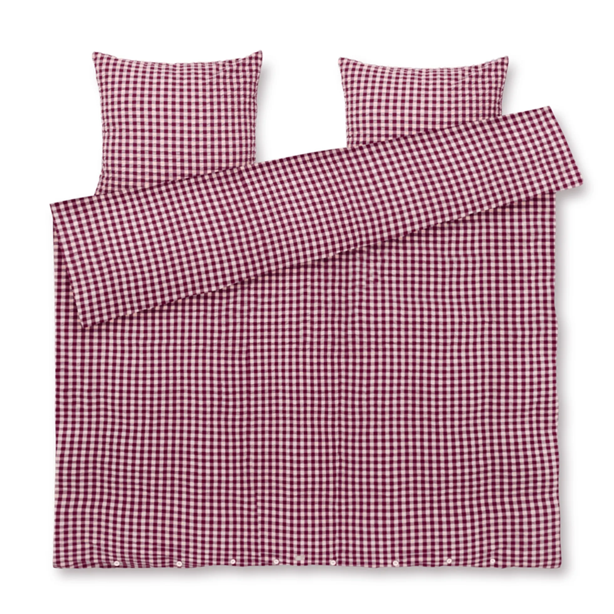 JUNA dobbelt sengetøj 200x220 cm - 100% økologisk bomuld - Bæk&Bølge blomme/rosa