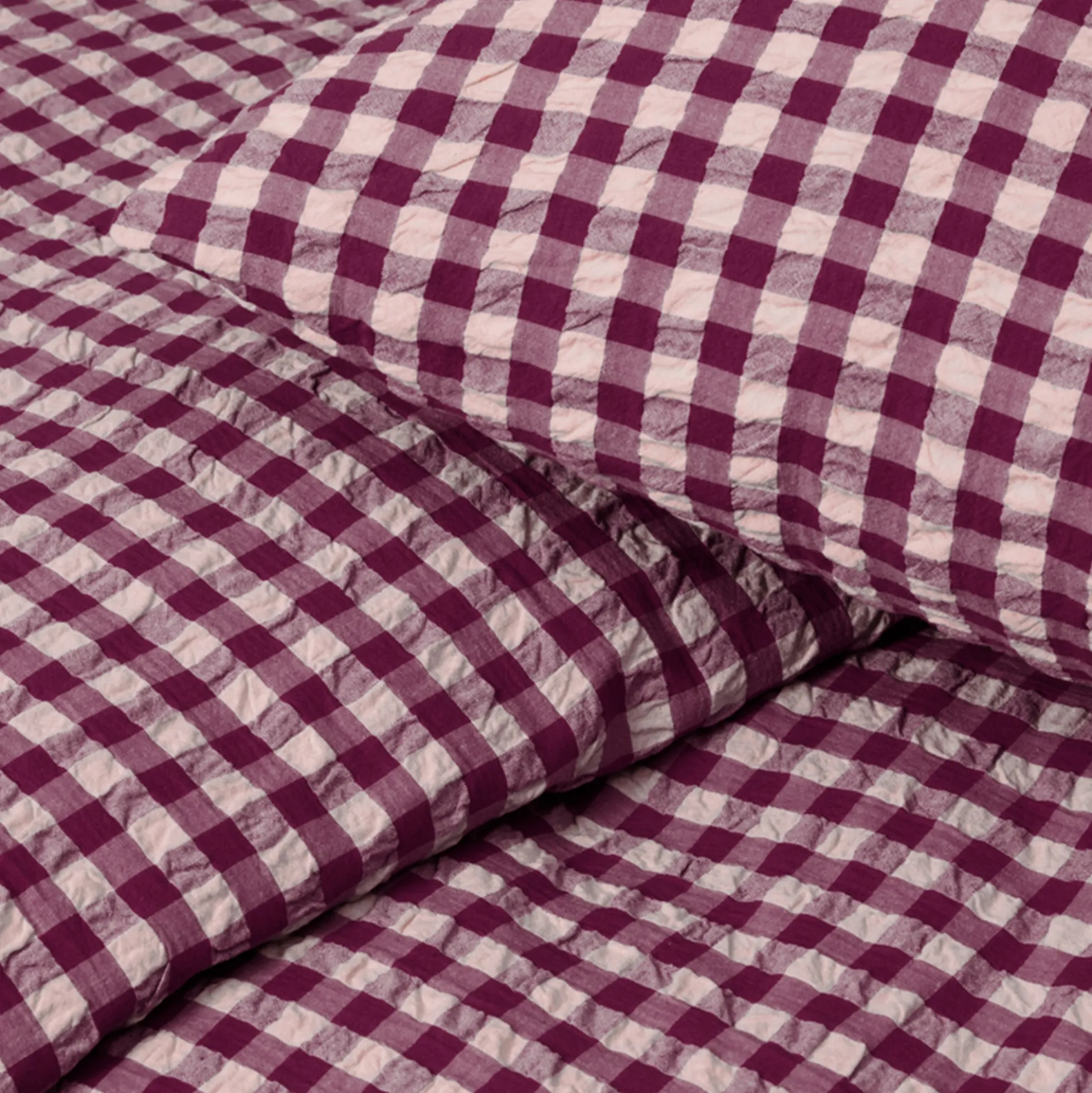 JUNA dobbelt sengetøj 200x220 cm - 100% økologisk bomuld - Bæk&Bølge blomme/rosa