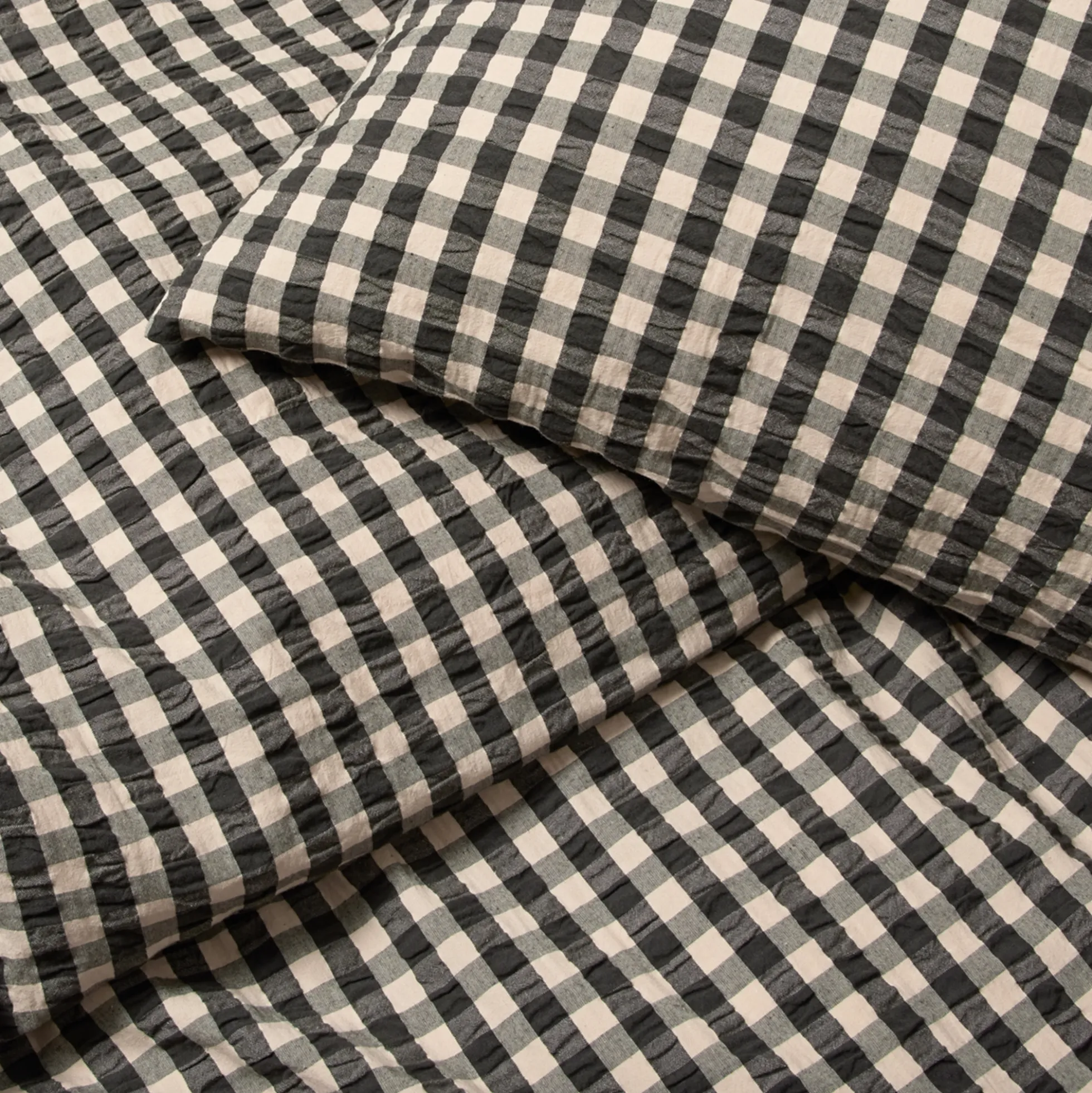 JUNA dobbelt sengetøj 200x220 cm - 100% økologisk bomuld - Bæk&Bølge sort
