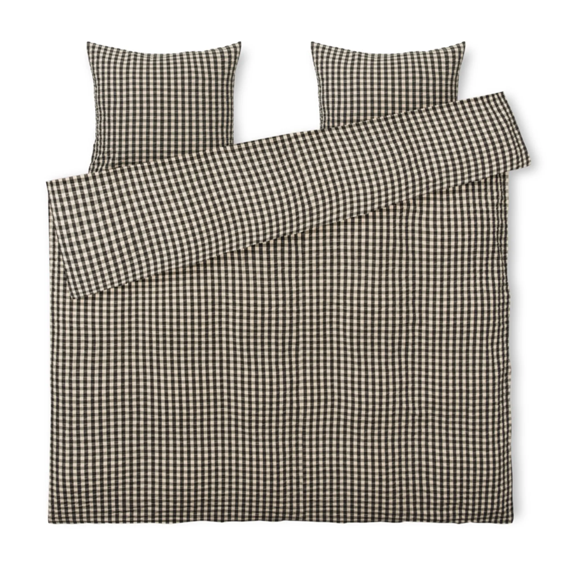 JUNA dobbelt sengetøj 200x220 cm - 100% økologisk bomuld - Bæk&Bølge sort