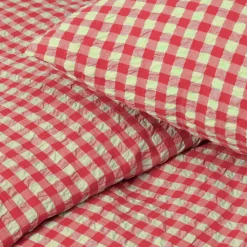 JUNA dobbelt sengetøj 200x220 cm - 100% økologisk bomuld - Bæk&Bølge rød