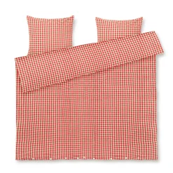 JUNA dobbelt sengetøj 200x220 cm - 100% økologisk bomuld - Bæk&Bølge rød