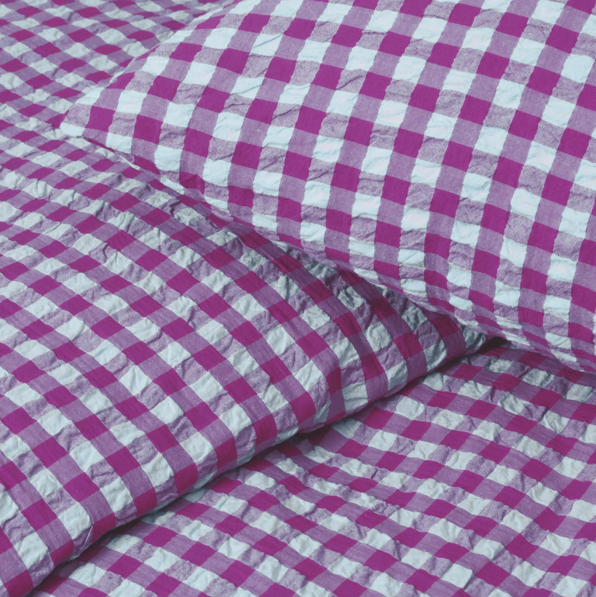 JUNA dobbelt sengetøj 200x220 cm - 100% økologisk bomuld - Bæk&Bølge fuchia