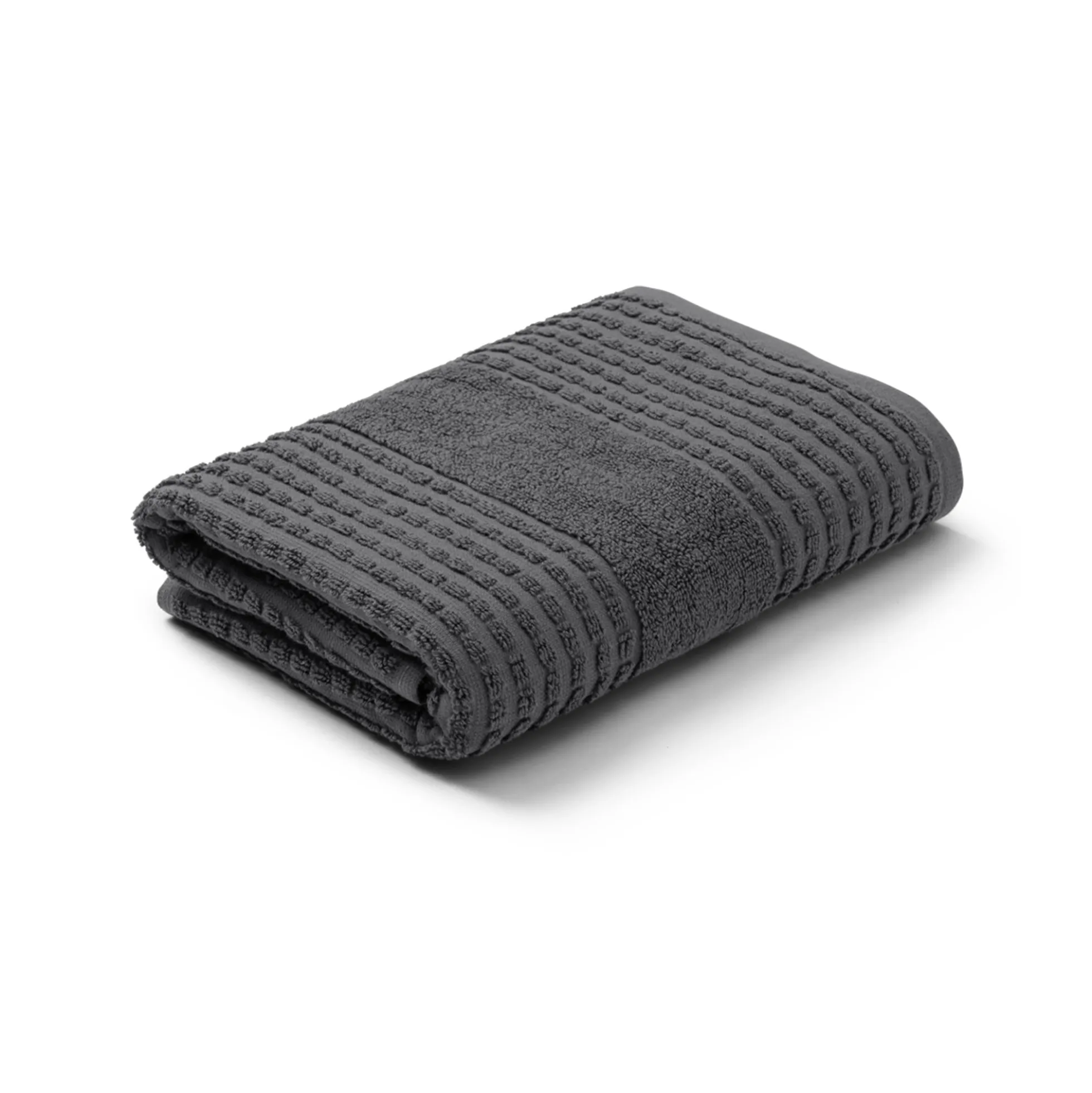 JUNA håndklæde - 100% økologisk bomuld - 50x100 cm - Check mørkegrå