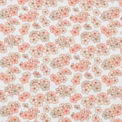 JUNA sengetøj 140x220 cm - 100% økologisk bomuldssatin - Pleasantly hvid med rosa blomster