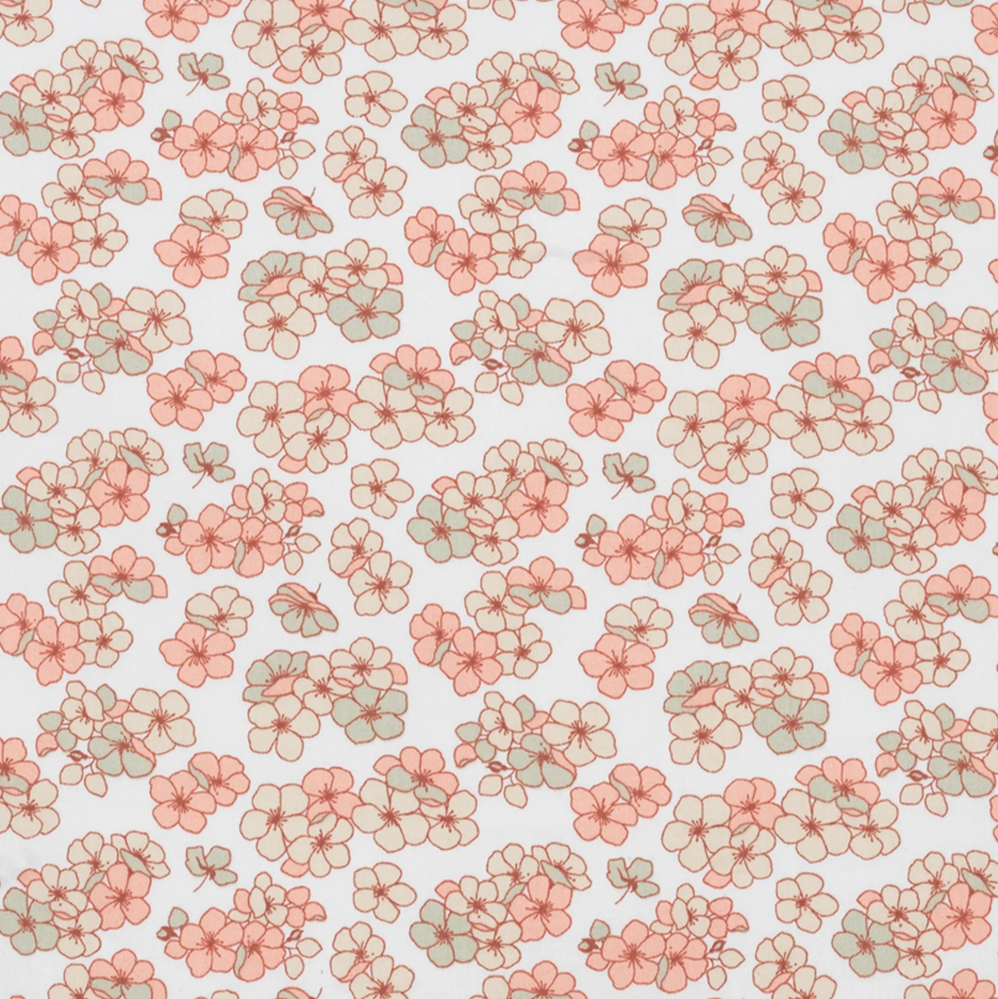 JUNA sengetøj 140x200 cm - 100% økologisk bomuldssatin - Pleasantly hvid med rosa blomster