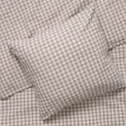 JUNA sengetøj 140x220 cm - 100% økologisk bomuld - Bæk&Bølge grå/birk