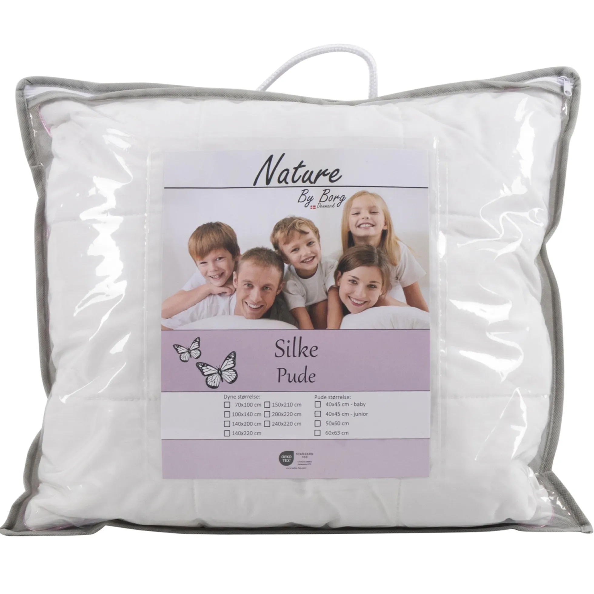 Juniorpude - Silkepude med 100% Blødt bambusvår - 40x45 cm - Kvalitets hovedpude - Nature By Borg