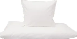 Junior sengetøj 100x140 cm - 100% økologisk bomuld - Ensfarvet hvid