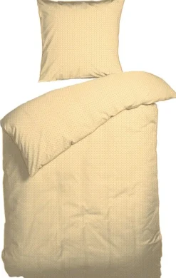 Junior sengetøj 100x140 cm - 100% økologisk bomuldssatin - Gul med cirkler