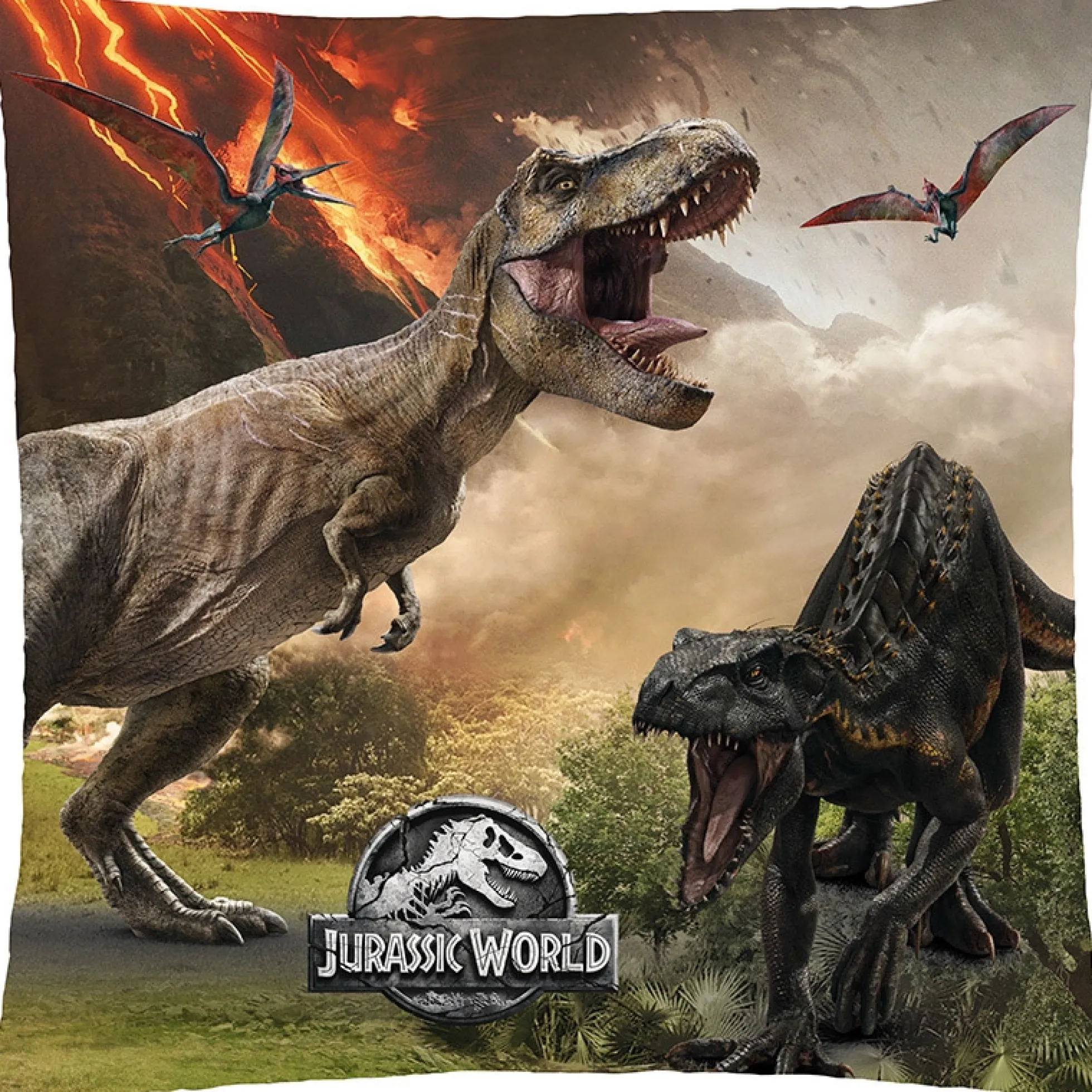 Jurassic World pyntepude 40x40cm - Børne pude til børneværelset