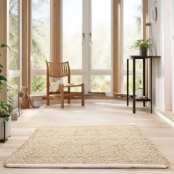 Jute tæppe - Naturfarvet - Stort gulvtæppe - 140x200 cm - Nordstrand Home