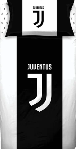Juventus sengetøj - 100% bomuld - Børnesengetøj 140x200 cm - Fodbold sengetøj med logo