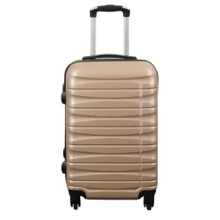 Kabine kuffert - Hardcase - Guld håndbagage kuffert med 4 hjul på tilbud