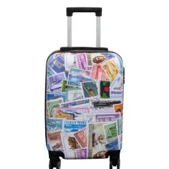 Kabine kuffert - Hardcase letvægt kuffert - Trolley med motiv - Frimærker
