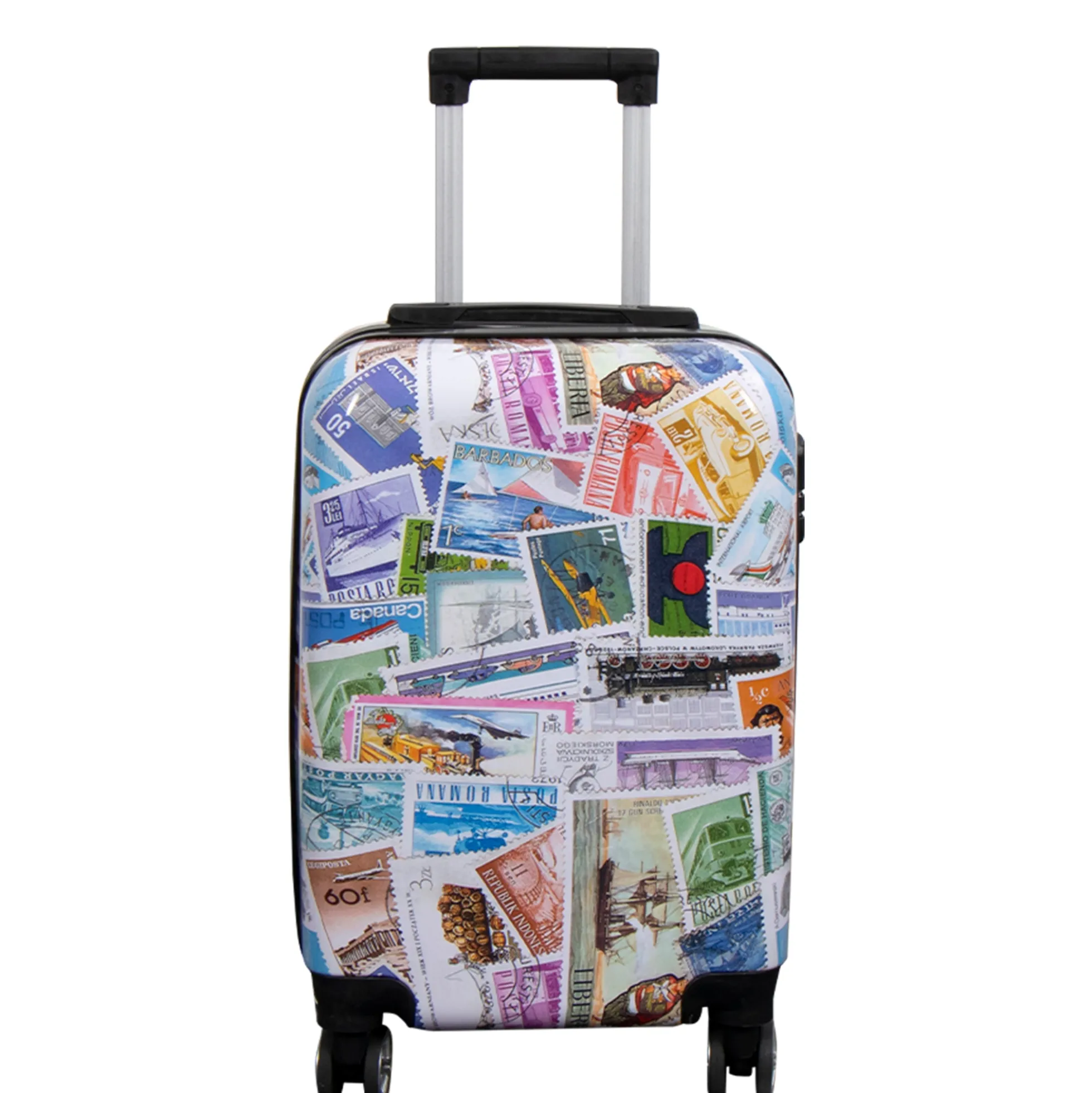 Kabine kuffert - Hardcase letvægt kuffert - Trolley med motiv - Frimærker