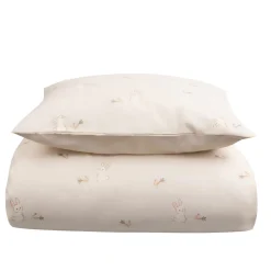 Kanin sengetøj - 100% bomuld - Baby sengetøj 70x100 cm - Beige