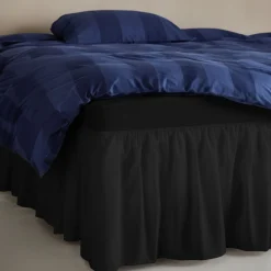 Kappelagen 160x200 cm - 100% blødt bomulds lagen - Sort sengekappe by Nordstrand Home