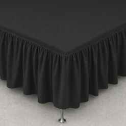Kappelagen 160x200 cm - 100% blødt bomulds lagen - Sort sengekappe by Nordstrand Home