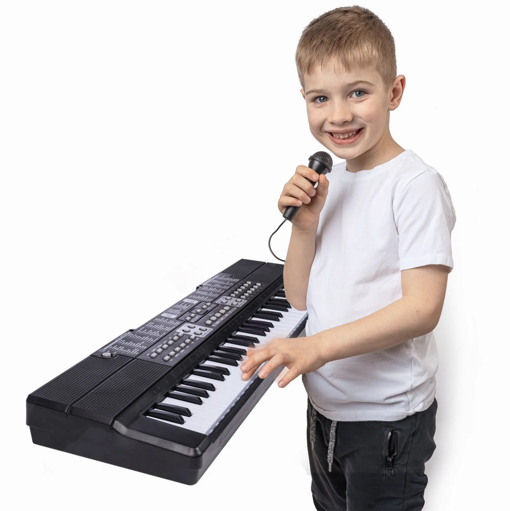 Keyboard til børn med mikrofon, lyde og rytmer - 61 tangenter