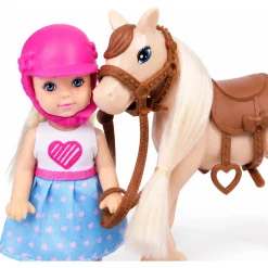 Kiki dukke med brun hest - 11 cm