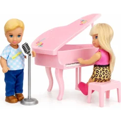 Kiki dukker med piano og mikrofon - 11 cm
