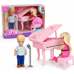 Kiki dukker med piano og mikrofon - 11 cm