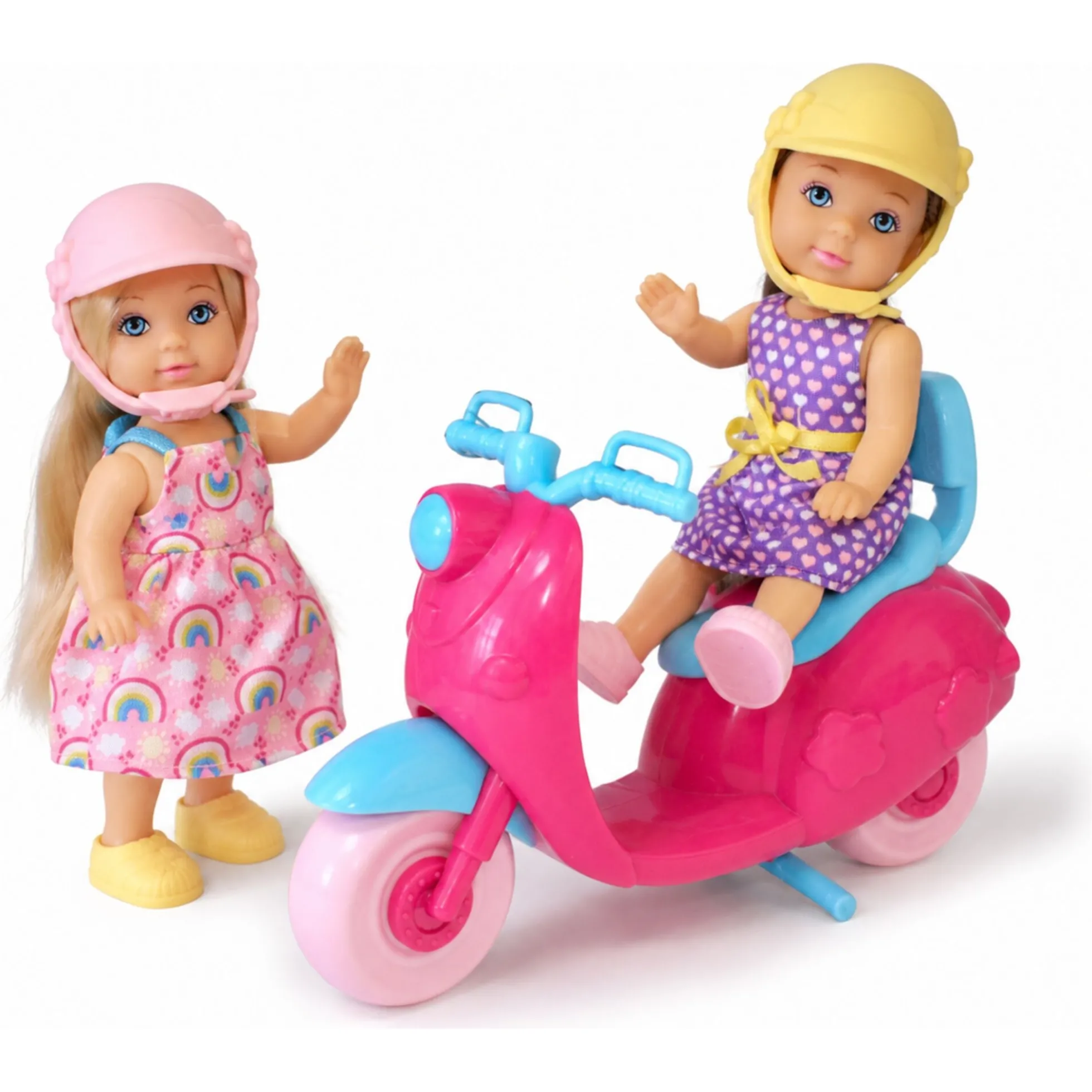 Kiki dukker med pink motorcykel - 11 cm