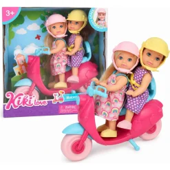 Kiki dukker med pink motorcykel - 11 cm