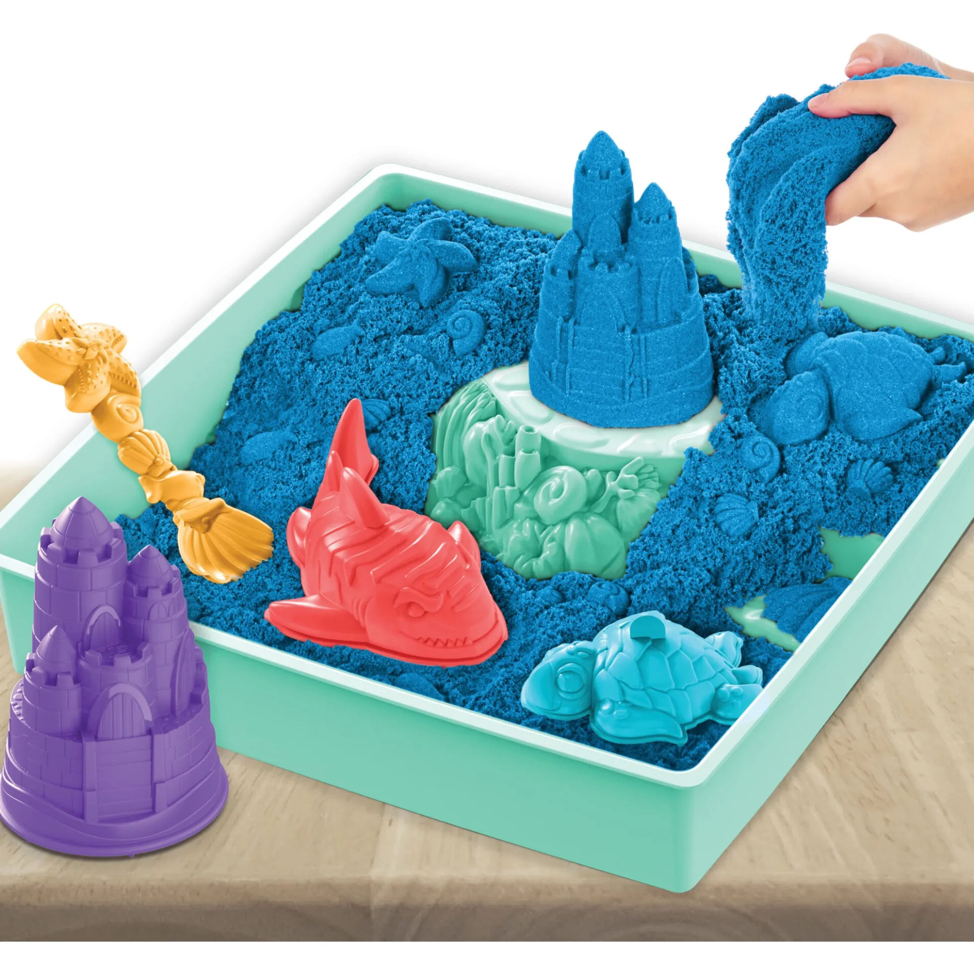 Kinetic Sand sandkassesæt blå – 450 g
