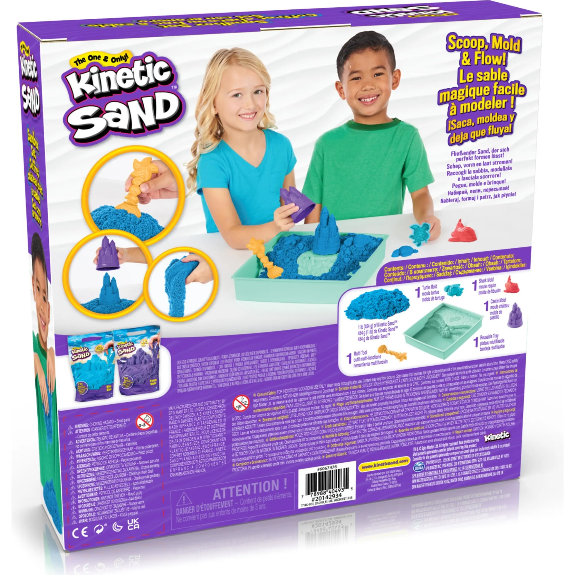 Kinetic Sand sandkassesæt blå – 450 g