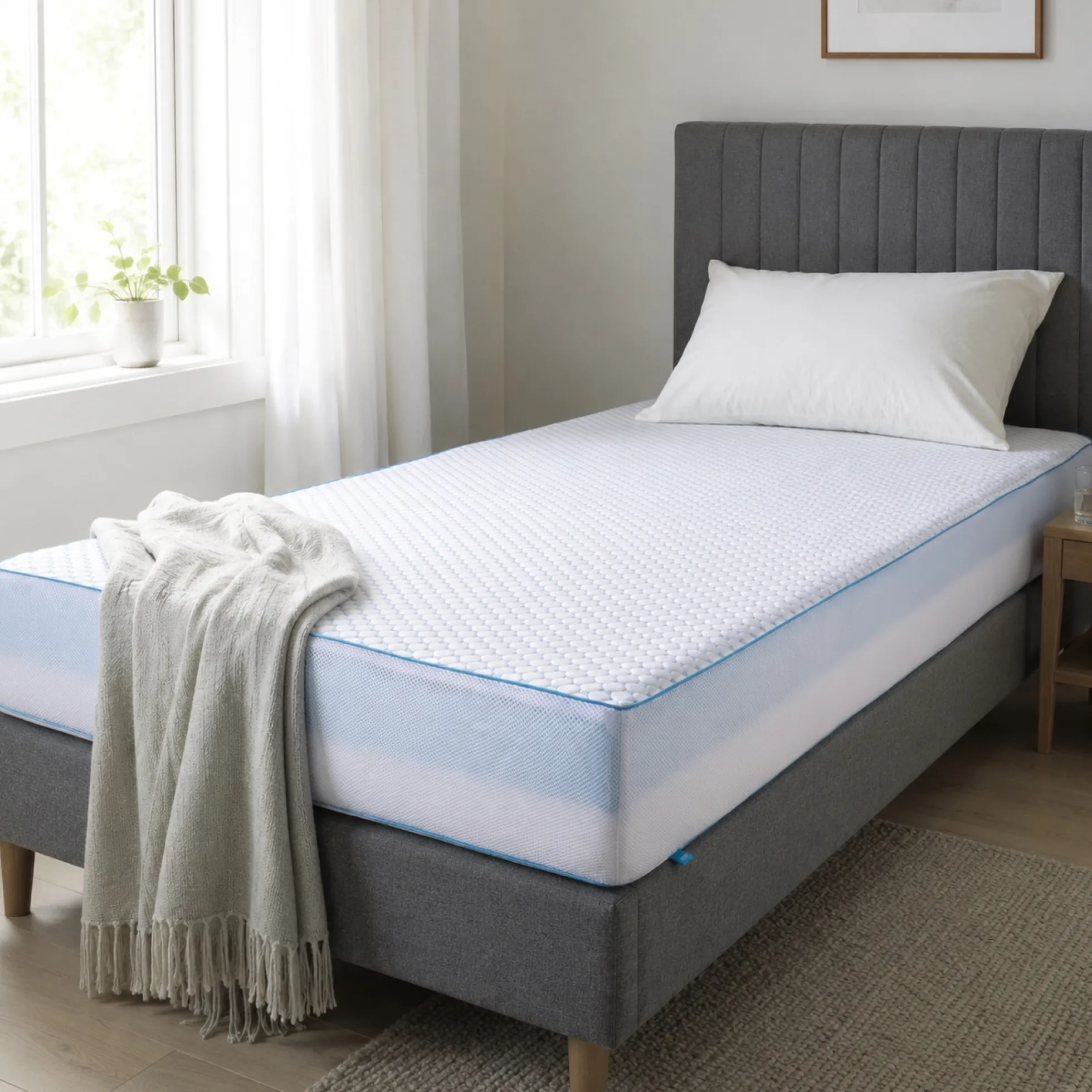 Kølende madras 70x200 - Højde 18 cm - Luksus skummadras med kølende memoryskum - 7 zoner - SLEEP TECH by Borg
