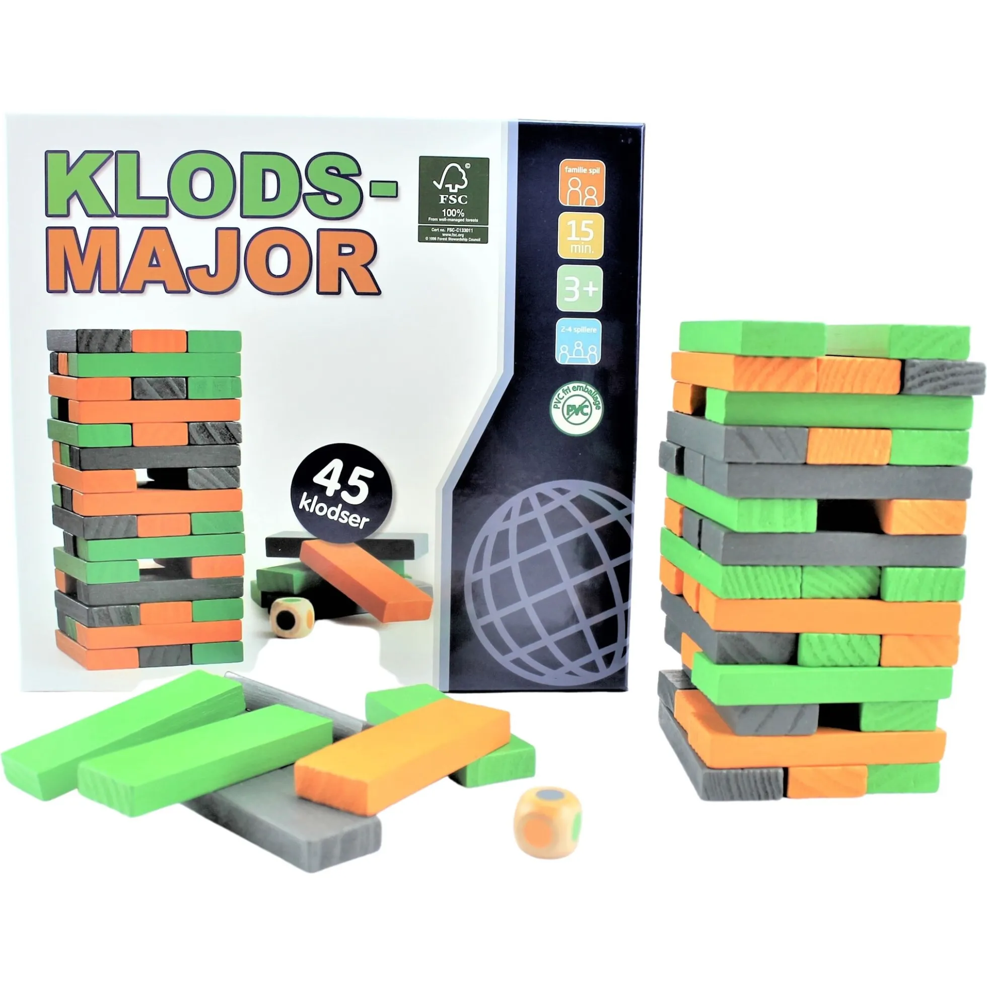 Klodsmajor i træ - 45 dele