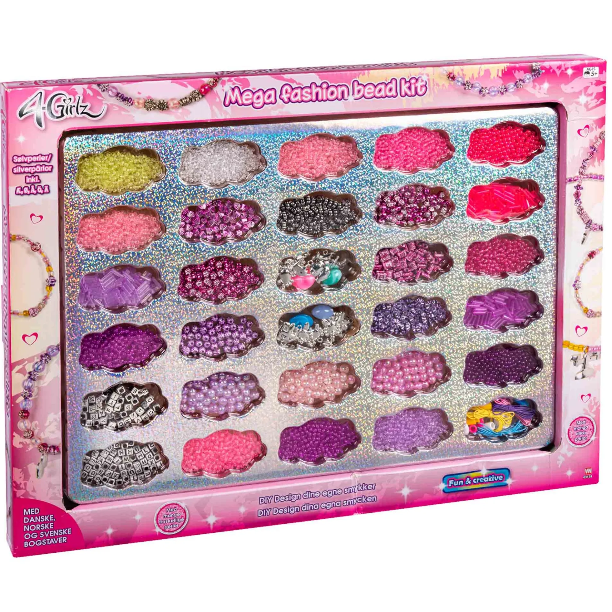 Kæmpe perlesæt - Perler + vedhæng + snore
