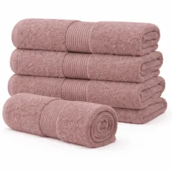 Økologisk håndklæde - 100% GOTS-certificeret bomuld - Gæstehåndklæde 40x60 cm - Støvet rosa