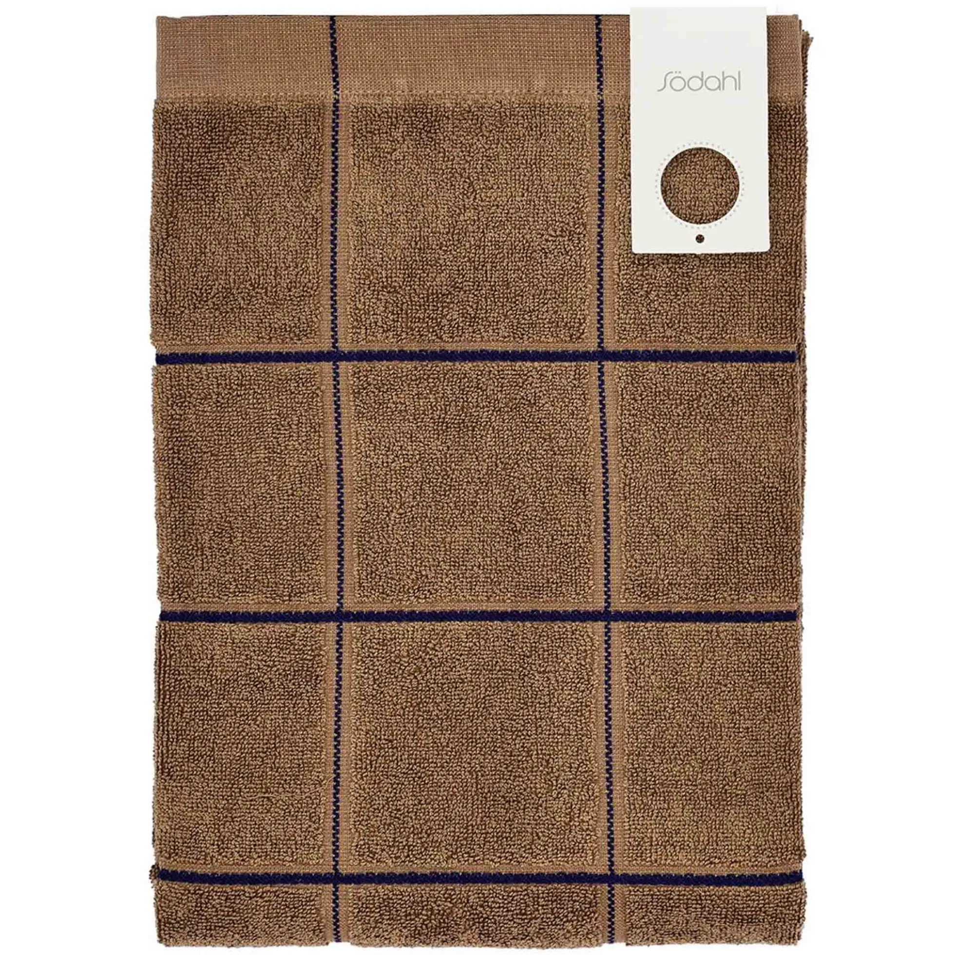 Økologisk håndklæde - 100% økologisk bomuld - Badehåndklæde 70x140 cm - Södahl Vista - Brun ternet