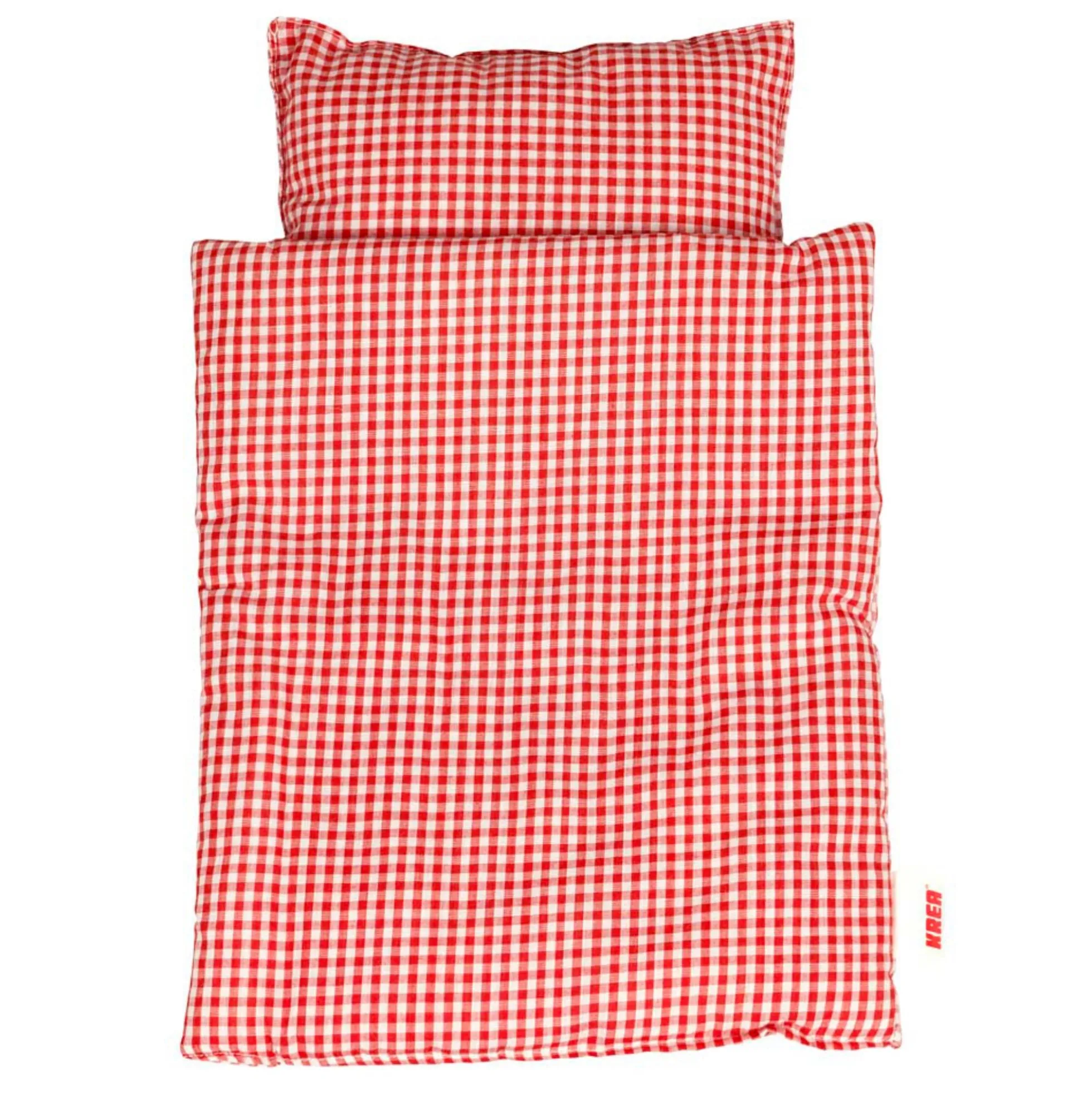 KREA dukke sengetøj - 25x30 cm - Rød og hvid ternet