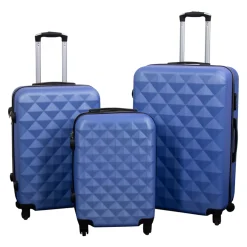 Kufferter - Sæt med 3 stk. - Eksklusivt hardcase kuffertsæt tilbud - Diamant blå