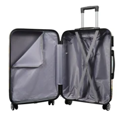 Kuffert - Hardcase kuffert - Str. Medium - Kuffert med motiv - New York city - Black - Eksklusiv letvægt rejsekuffert