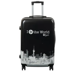 Kuffert - Hardcase kuffert - Str. Medium - Kuffert med motiv - New York city - Black - Eksklusiv letvægt rejsekuffert
