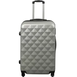 Kuffert - Hardcase - Str. Medium - Diamant grå - Smart billig rejsekuffert