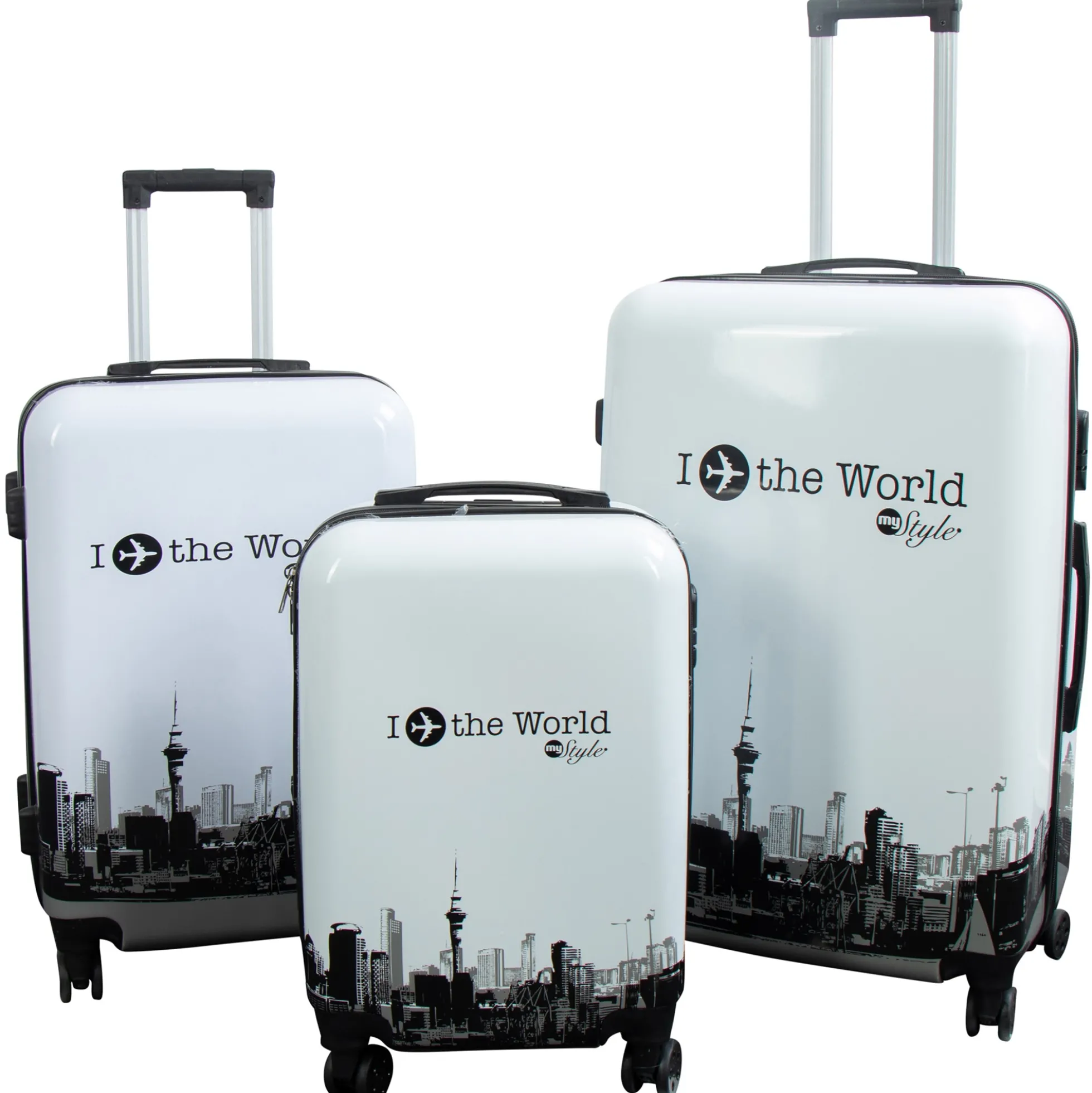 Kuffertsæt - I Love The World hardcase kuffert - Eksklusiv rejsekuffert