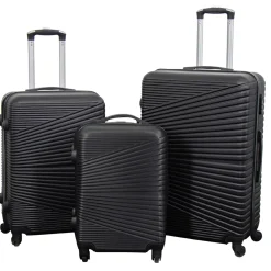 Kuffertsæt - 3 stk. - Hardcase rejsekufferter - Nordic sort - Letvægts kufferter