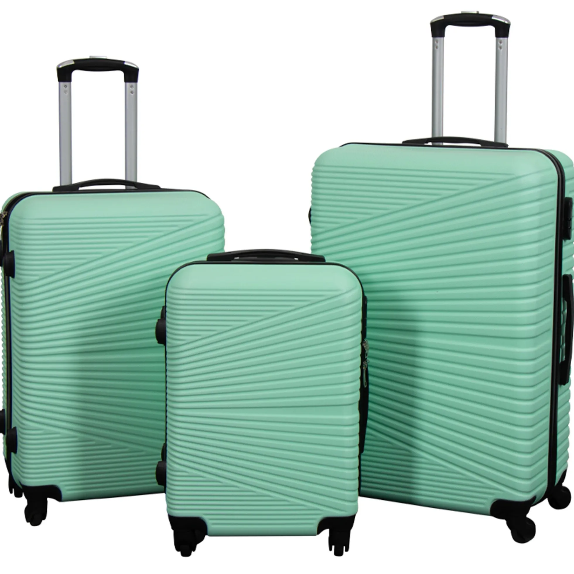 Kuffertsæt - 3 stk. - Hardcase rejsekufferter - Nordic mint - Letvægts kufferter