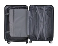 Kuffertsæt - 3 Stk. - Kuffert med motiv - Hvid med sommerfugle print - Hardcase letvægt kuffert med 4 hjul