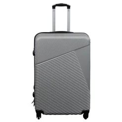 Kuffert tilbud - Hardcase - Str. Medium - Silver lines - Smart rejsekuffert