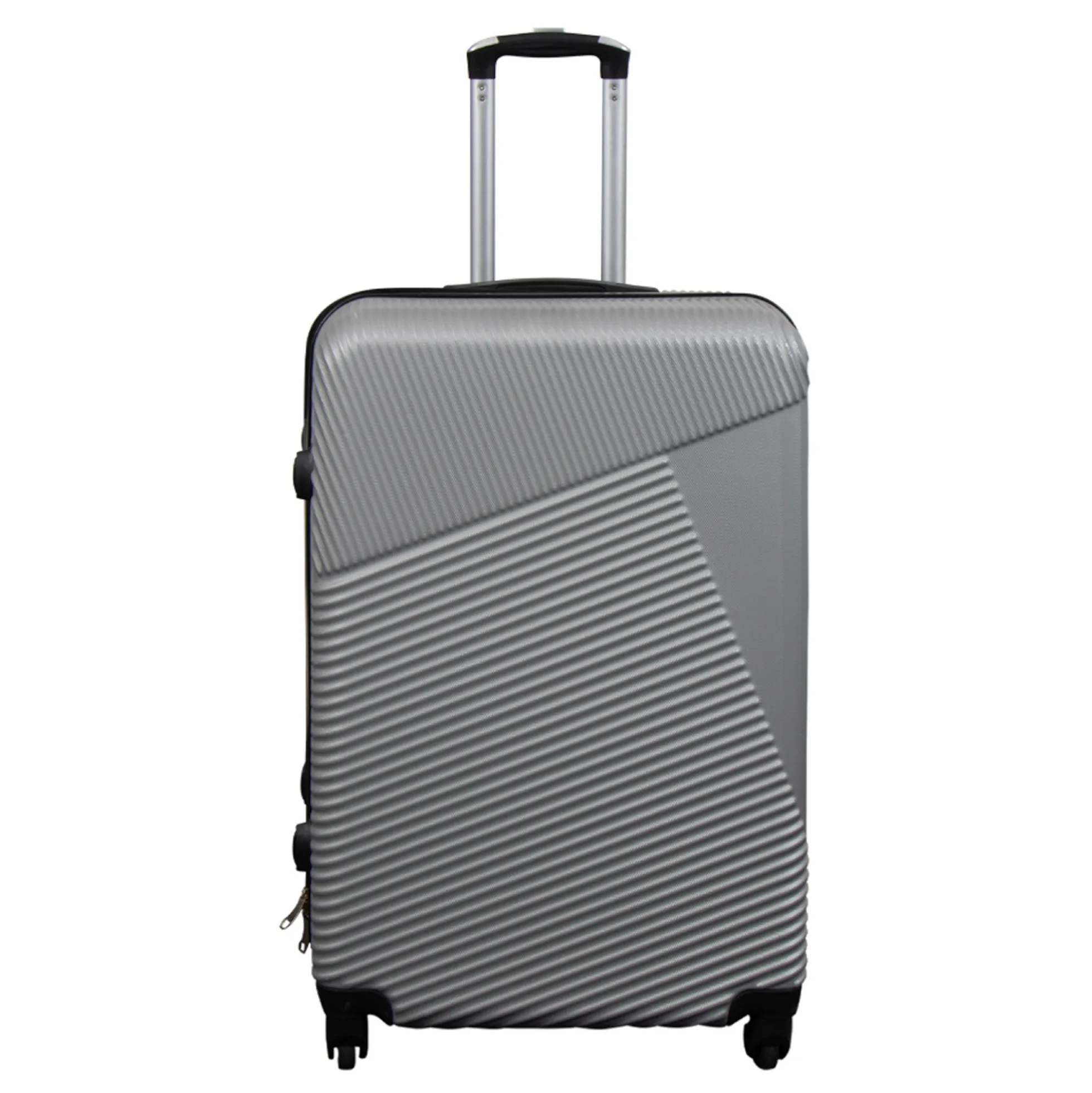 Kuffert tilbud - Hardcase - Str. Medium - Silver lines - Smart rejsekuffert